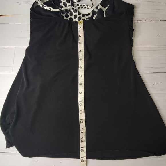 Iz Byer California Y2K halter top black white circles size small - Picture 11 of 11
